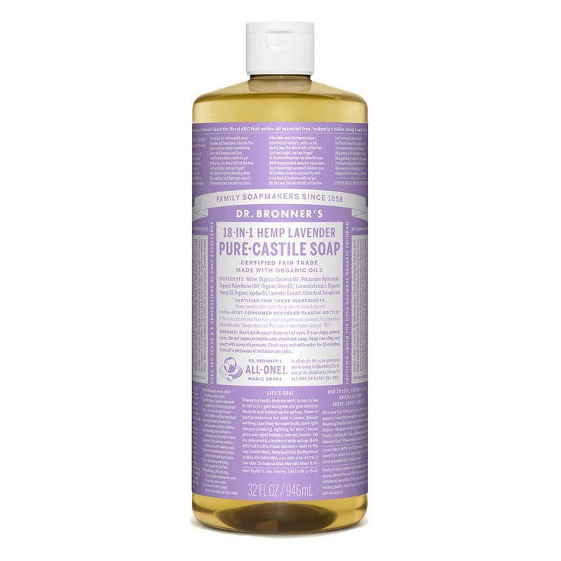 Dr. Bronner's Dr. Bronner's Organic Pure Castile Liquid Soap Lavander 32 fl oz Liquid Soap Dark Gray