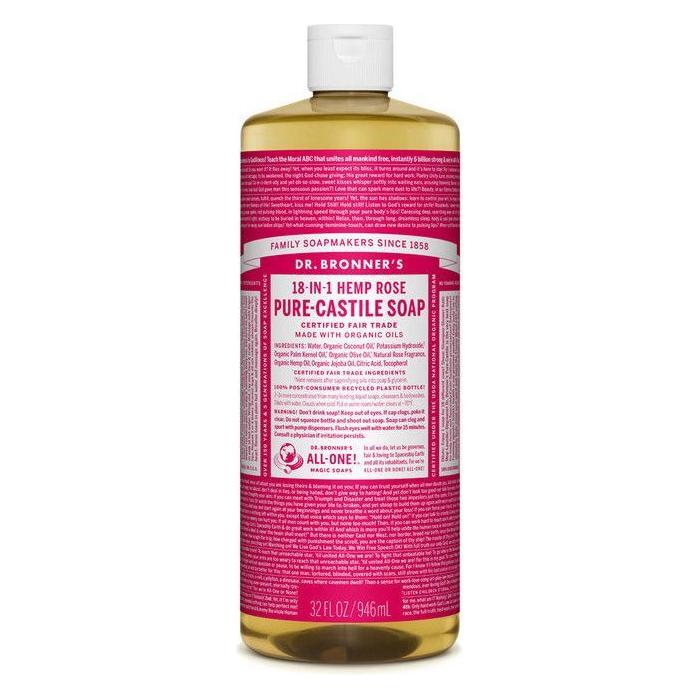 Dr. Bronner's Dr. Bronner's Organic Pure Castile Liquid Soap Rose 32 fl oz Liquid Soap Maroon