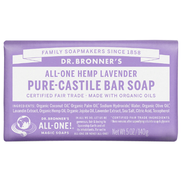 Dr. Bronner's Dr. Bronner's Pure Castile Soap Bar Lavander 5 oz Bar Soap Dark Gray