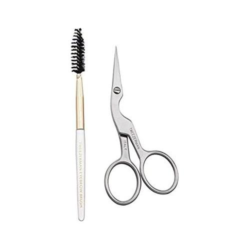Tweezerman Tweezerman Brow Shaping Scissors And Brush Model No. 2914-r Brow Shaping Scissors and Brush Antique White
