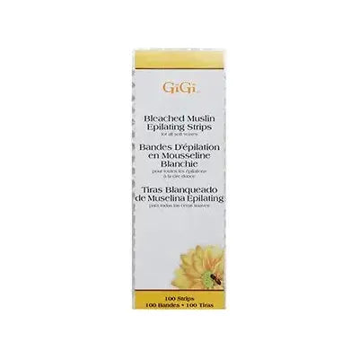 GiGi Gigi Bleached Muslin Epilating Strips Small (1.75 x 4.5) 100 Strips - 16 Oz Epilating Strips Light Gray