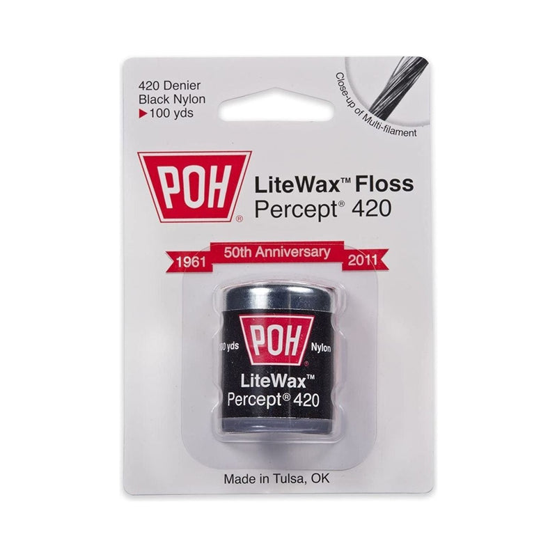POH POH Litewax Dental Floss, Percept 630, Black Nylon 75 Yards Dental Floss Light Gray