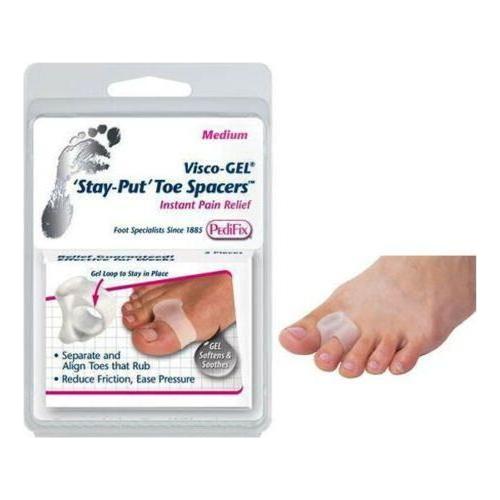 PediFix PediFix Large Stay Put Toe Spacers 2/Pkg Toe Spacers Light Gray