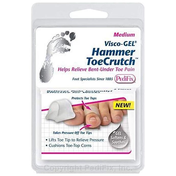 PediFix PediFix Visco Gel Hammer ToeCrutch 2 Medium Foot Care Light Gray