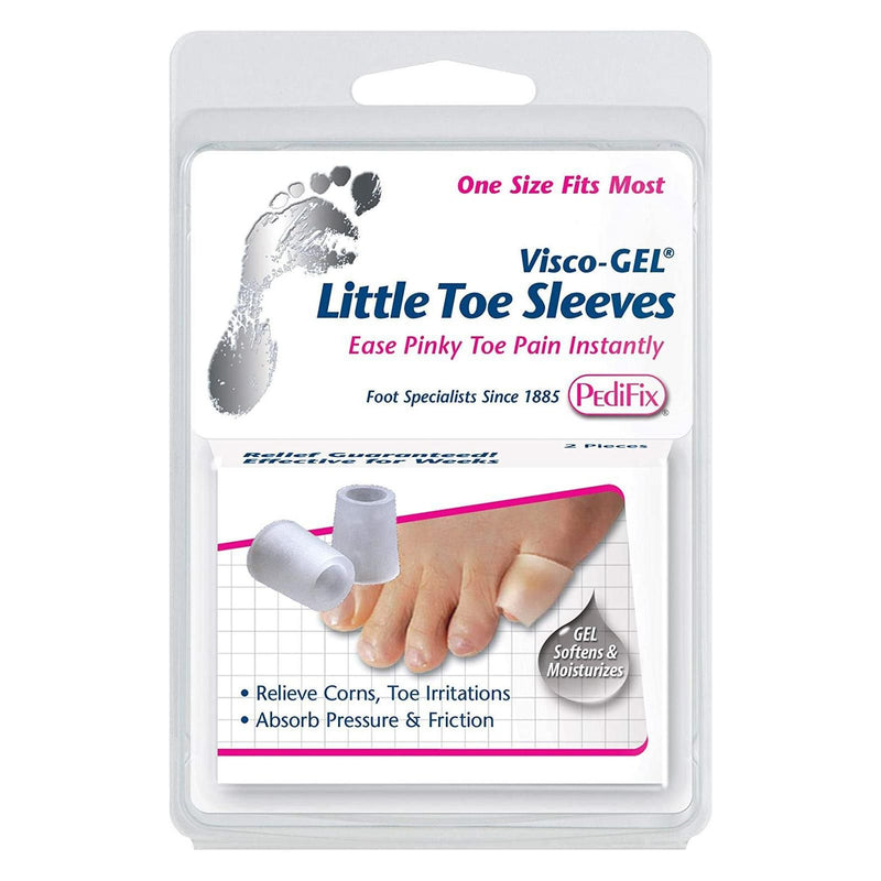 PediFix PediFix Visco-Gel Little Toe Sleeves 2 Ct Toe Sleeves Light Gray