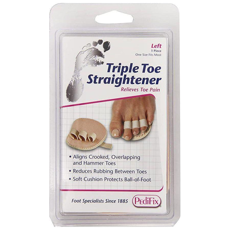 PediFix PediFix Triple Toe Straightener Left Foot 1 ct Toe Straightener Light Gray