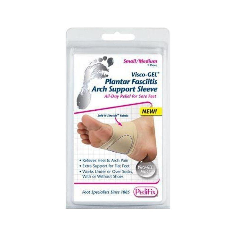 PediFix PediFix Plantar Visco-Gel Sleeve Arch Support Small/Medium 1 Count Arch Support Light Gray