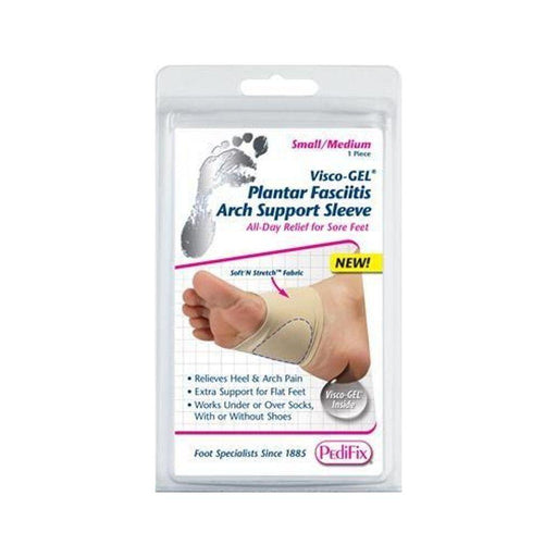 PediFix PediFix Plantar Visco-Gel Sleeve Arch Support Small/Medium 1 Count Arch Support Light Gray