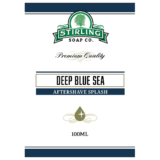 Stirling Soap Co Stirling Soap Co. Deep Blue Sea Shaving Collection Shaving Set Light Gray Shaving Soap 5.8oz,Aftershave Splash 100ML,Post Shave Balm 4oz,EDT 1.7oz
