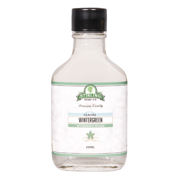 Stirling Soap Co Stirling Soap Co. Glacial - Wintergreen Shaving Collection Shaving Set Antique White Aftershave Splash 3.4oz