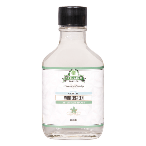 Stirling Soap Co Stirling Soap Co. Glacial - Wintergreen Shaving Collection Shaving Set Antique White Aftershave Splash 3.4oz
