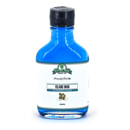 Stirling Soap Co Stirling Soap Co. Island Man Shaving Collection Shaving Set Steel Blue Aftershave Splash 3.4oz