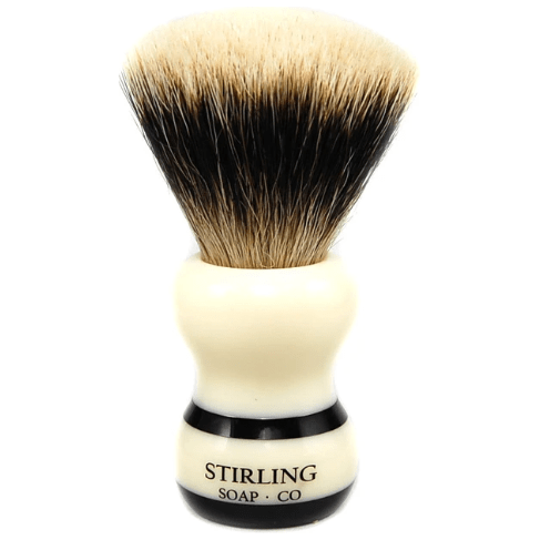 Stirling Soap Co Stirling Soap Co. Black Stripe Handle Fan Knot Badger Shaving Brush Shaving Brush Wheat