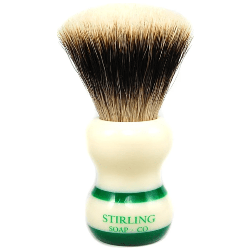 Stirling Soap Co Stirling Soap Co. Green Striped Handle Fan Knot Badger Shaving Brush Shaving Brush Wheat