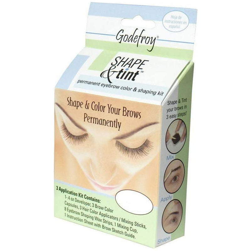 GodefroyBeauty Godefroy Shape & Tint Permanently Eyebrow Color And Shaping Kit Natural Black Eyebrow Color Kit Light Gray