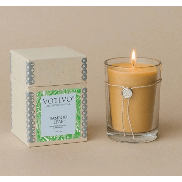 Votivo Votivo Aromatic Candle Bamboo Leaf 6.8oz Aromatic Candle Tan