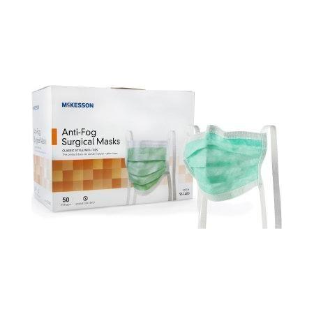 McKesson McKesson Medical Face Masks, Level 1 - Pleated with Ties, Non-Sterile, Green 50ct Medical Face Masks Light Gray