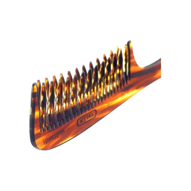 KENT Kent 21T Hand Made Curved Double-Row Detangling Comb, 7.5 Inch, 1 Oz Detangling Comb Sienna