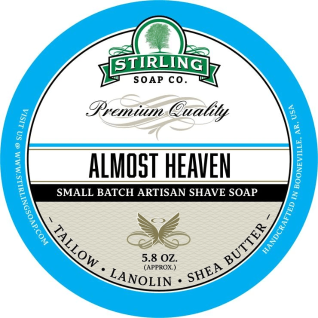 Stirling Soap Co Stirling Soap Co. Almost Heaven Shave Soap Jar 5.8 oz Shave Soap Deep Sky Blue