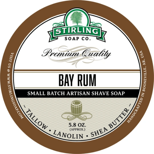 Stirling Soap Co Stirling Soap Co. Bay Rum Shaving Collection Shaving Set Light Gray Shaving Soap 5.8 oz
