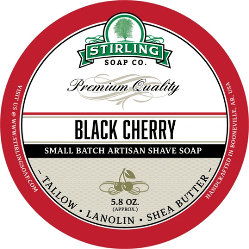 Stirling Soap Co Stirling Soap Co. Black Cherry Shaving Collection Shaving Set Light Gray Shaving Soap 5.8oz