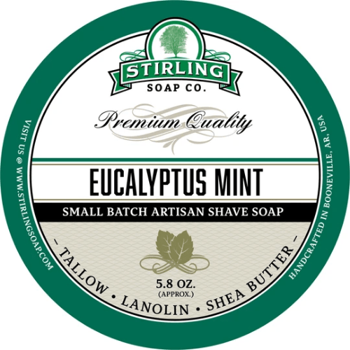 Stirling Soap Co Stirling Soap Co. Eucalyptus Mint Shaving Collection Shaving Set Light Gray Shaving Soap 5.8oz