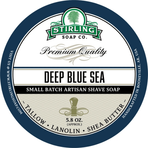 Stirling Soap Co Stirling Soap Co. Deep Blue Sea Shaving Collection Shaving Set Dark Slate Gray Shaving Soap 5.8oz