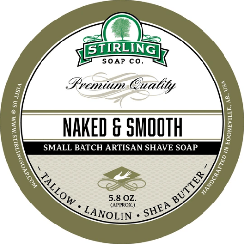 Stirling Soap Co Stirling Soap Co. Naked & Smooth Shave Soap Jar 5.8 oz Shave Soap Dim Gray