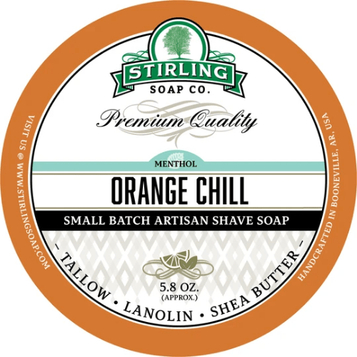 Stirling Soap Co Stirling Soap Co. Orange Chill Shaving Collection Shaving Set Light Gray Shaving Soap 5.8oz