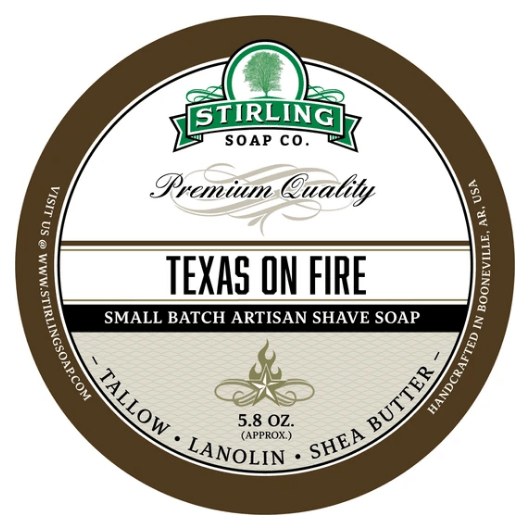 Stirling Soap Co Stirling Soap Co. Texas on Fire Shave Soap Jar 5.8 oz Shave Soap Light Gray