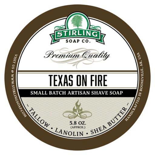 Stirling Soap Co Stirling Soap Co. Texas on Fire Shave Soap Jar 5.8 oz Shave Soap Light Gray