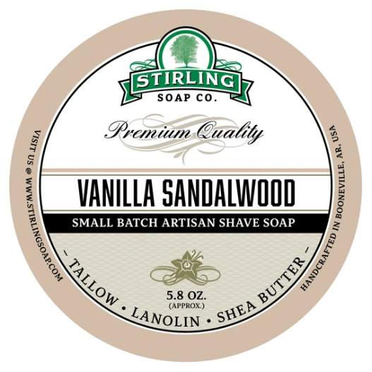 Stirling Soap Co Stirling Soap Co. Vanilla Sandalwood Shaving Collection Shaving Set Gray Shaving Soap 5.8 oz