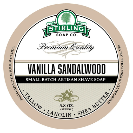 Stirling Soap Co Stirling Soap Co. Vanilla Sandalwood Shaving Collection Shaving Set Gray Shaving Soap 5.8 oz