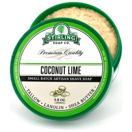 Stirling Soap Co Stirling Soap Co. Coconut Lime Shaving Collection Shaving Set Forest Green Shaving Soap 5.8oz