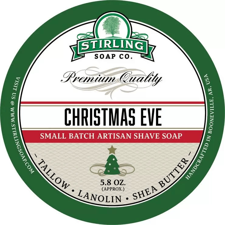 Stirling Soap Co Stirling Soap Co. Christmas Eve Shaving Collection Shaving Set Light Gray Shaving Soap 5.8oz