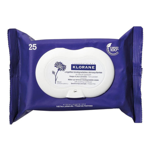 Klorane Klorane Make-Up Remover Biodegradable Wipes with Soothing Cornflower, 25 Count Makeup Remover Wipes Lavender