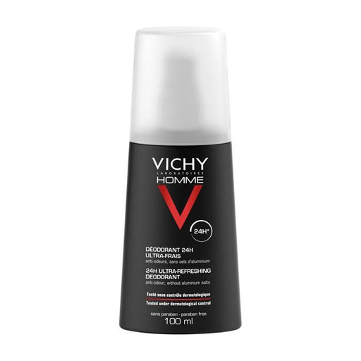 Vichy Vichy Homme 24H Ultra-Fresh Deodorant Spray 100 ml Deodorant Spray Light Gray