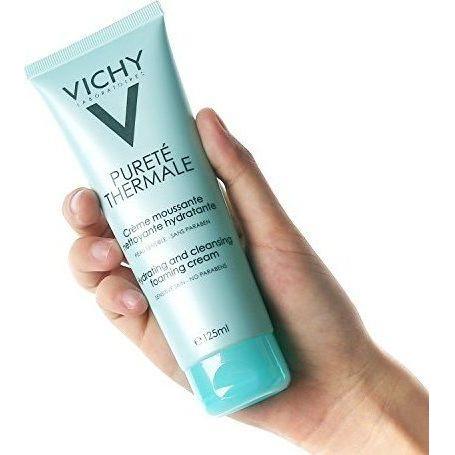 Vichy Vichy Purete Thermale Hydrating and Cleansing Foaming Cream 4.2 oz Facial Cleanser Light Gray