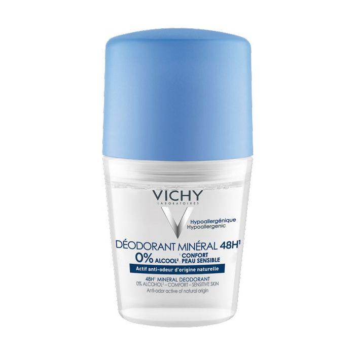 Vichy Vichy Deodorant Mineral Roll-on 48 Hour, 1.69 Oz Deodorant Light Gray