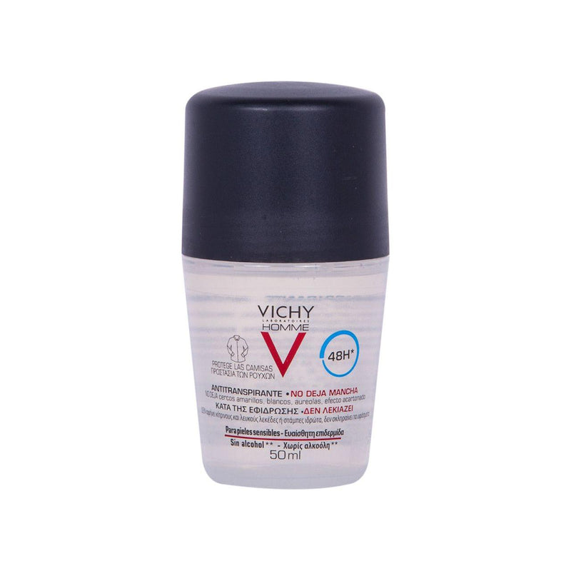 Vichy Vichy Homme 48Hour Roll-On Deodorant Anti-Perspirant Anti-Stains 50ml Roll-On Deodorant Dark Slate Gray