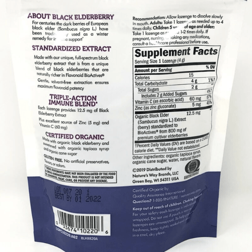 Nature's Way Nature's Way Sambucus Elderberry Zinc Lozenges Original Flavor 24ct Dietary Supplements Dark Slate Gray