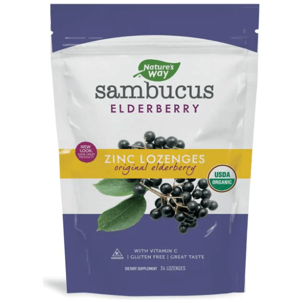 Nature's Way Nature's Way Sambucus Elderberry Zinc Lozenges Original Flavor 24ct Dietary Supplements Light Gray