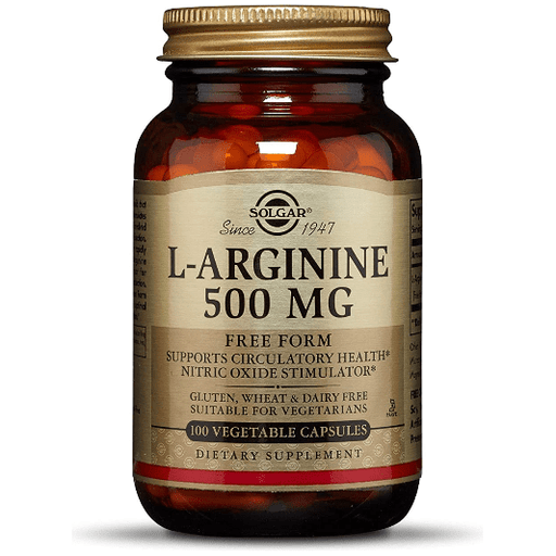 SOLGAR Solgar L-Arginine 500mg 100 Vegetable Capsules Dietary Supplements Rosy Brown