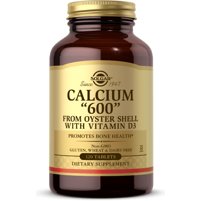 SOLGAR Solgar Calcium "600" (from Oyster Shell with Vitamin D3) 120 Tablets Vitamins & Supplements Rosy Brown