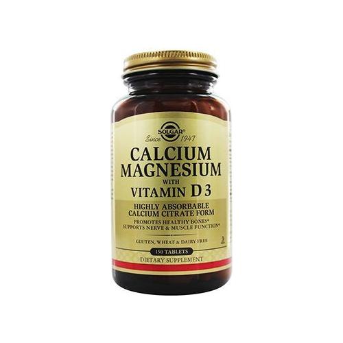 SOLGAR Solgar Calcium Magnesium with Vitamin D3 150 Tablets Vitamins & Supplements Dark Khaki