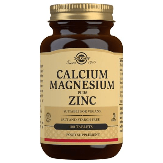 SOLGAR Solgar Calcium Magnesium plus Zinc 100 Tablets Vitamins & Supplements Tan