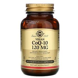SOLGAR Solgar CoQ-10 120mg 60 Vegetable Capsules Dietary Supplement Tan