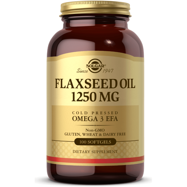 SOLGAR Solgar Flaxseed Oil 1250mg 100 Softgels Dietary Supplements Dark Khaki