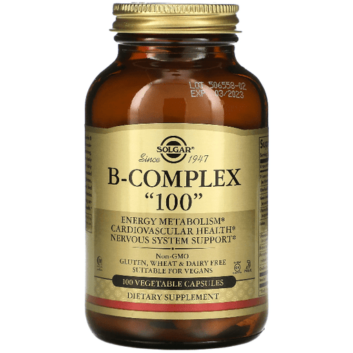SOLGAR Solgar B-Complex "100" 100 Vegetable Capsules Vitamins & Supplements Dark Olive Green