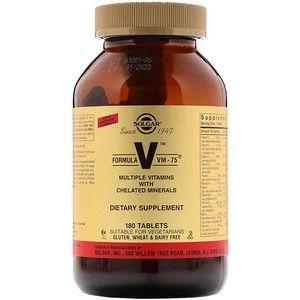 SOLGAR Solgar Formula VM-75 180 Tablets Vitamin Supplement Dark Khaki